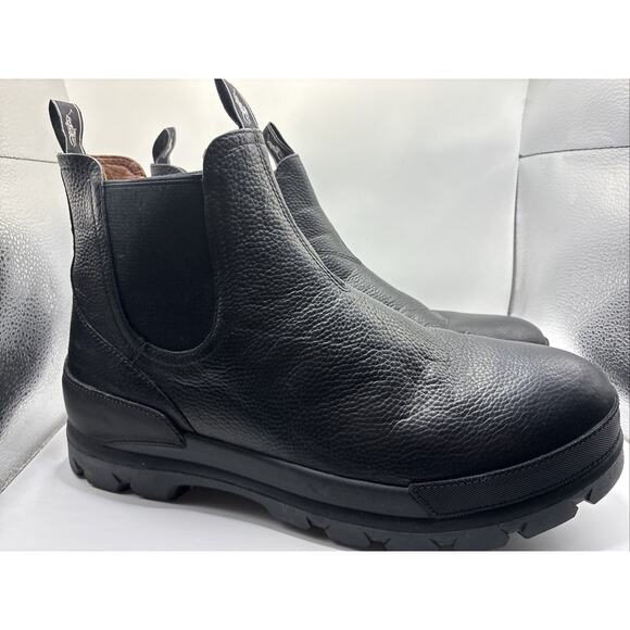 Polo Ralph Lauren Men\'s Oslo Chelsea Boots Black Leather Mens Size 13 NEW main image 9